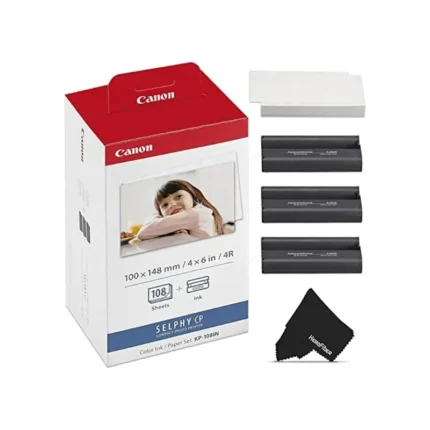Recharge Canon KP-108IN Color ink/paper Set for Canon Selphy CP Printers 108 Sheets A6 Size 3115B001(AA)